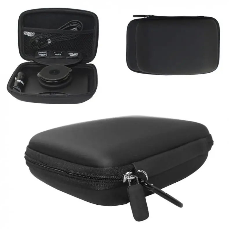  6 zoll Schwarz EVA PU Multifunktionale Auto GPS Navigator Stoßfest Trage Tasche mit Hexagonal Mesh 