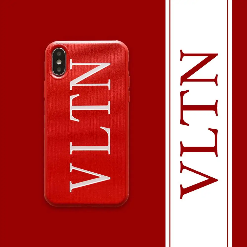 red Бренд Tide, простая буква VLTN, чехол для телефона, чехол для Iphone X 11 pro Xs Max Xr 10 8 7 6 6s Plus, пара, мягкий силиконовый чехол, Fundas - Цвет: red