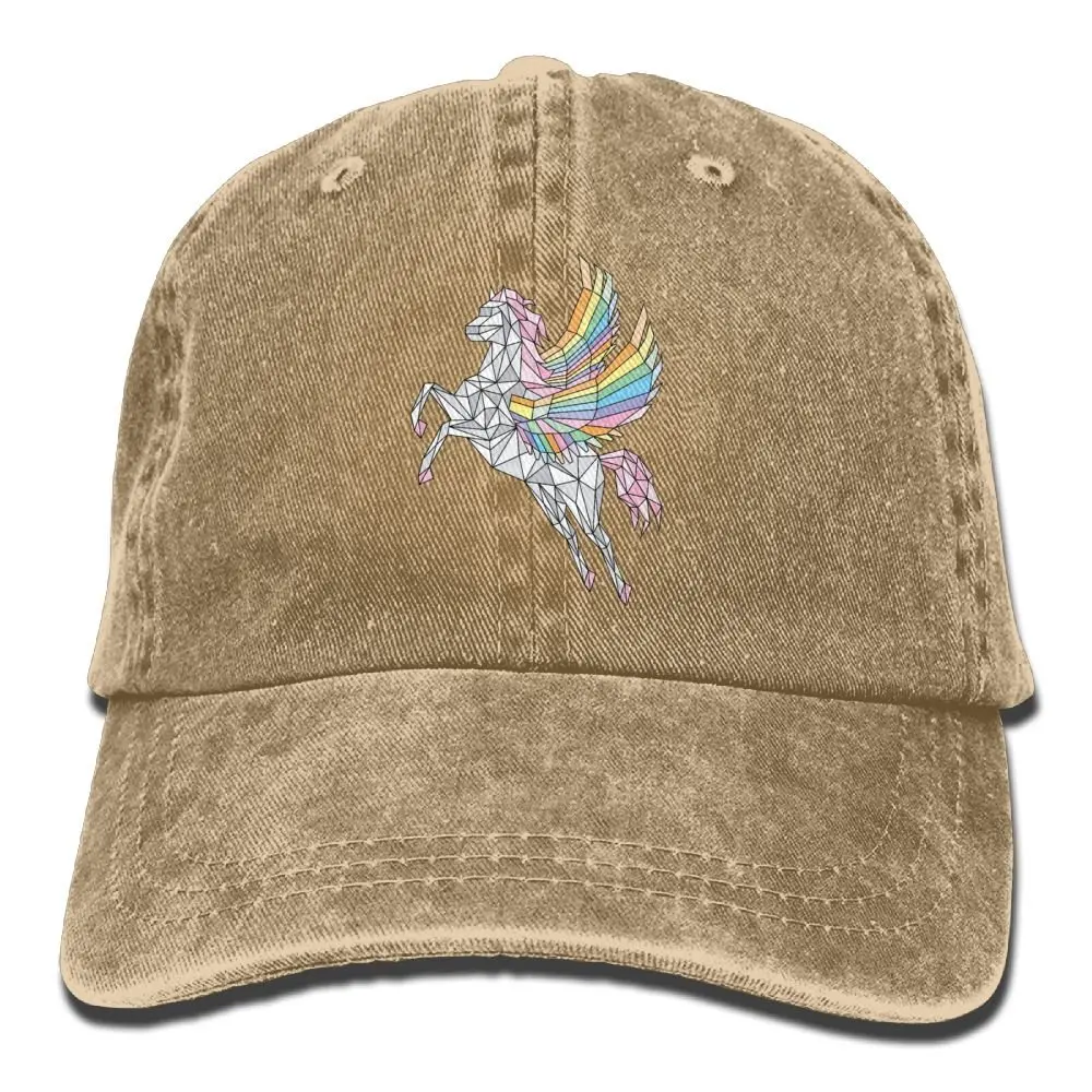 Geometric Pegasus Rainbow Denim Hat Adjustable Women Great Baseball Cap | Аксессуары для одежды