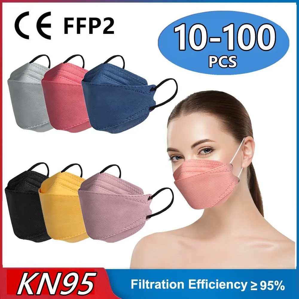 

Kn95 Fish Mask Morandi ffp2mask 4 Layer Breathable Mascarillas FPP2 Approved Korean FP2 Face Masks FFPP2 Masque kf94mask