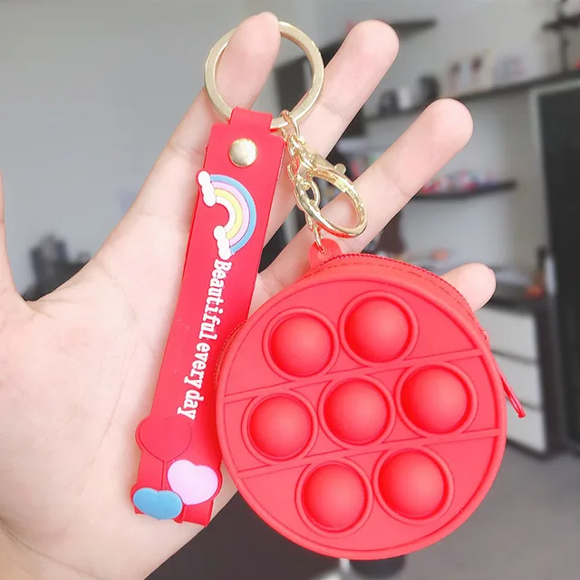 New Popit Mini Money Wallet Fingertip Toys Push Bubble Popite Pendant Bag Hot Sale Adult Decompression Toys Children Anti-Stress circle 03