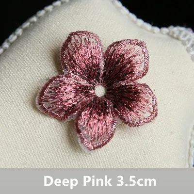 AHYONNIEX дешевые маленькие цветочные патч для одежды шитье на платье с аппликацией аксессуары для волос обувь сумки самодельные декоративные патчи - Цвет: deep pink small