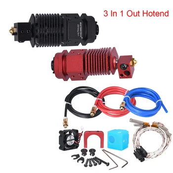 

Upgrade 3 In 1 Out Hotend Bowden Extruder kit 3D Printer Parts Three Colors Switching 12/24V Multi-color Remote Feeding J-head