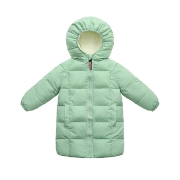 

Children's Down Jacket Thickened Plus Velvet Mid-length Autumn and Winter Boys and Girls Padded Jacket Baby Children's Clothing