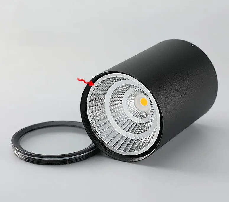 Waterproof Ip65 Round high power led ceiling lamp surface mounted 7W 12w 20w 30w COB ceiling light AC90-265V RA>90