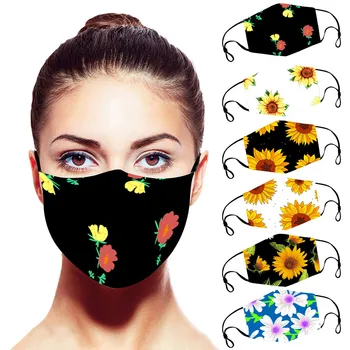 

Adult Couple Printing Breathable Face Shield Cloth Mouth Mask Reusable Washable Face Shield Windproof Face Mask mondmaskers