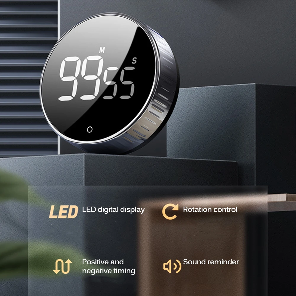 LED Countdown Timer Stopwatch Temperature Clock LCD Digital Screen Kitchen Magnetic Electronic |