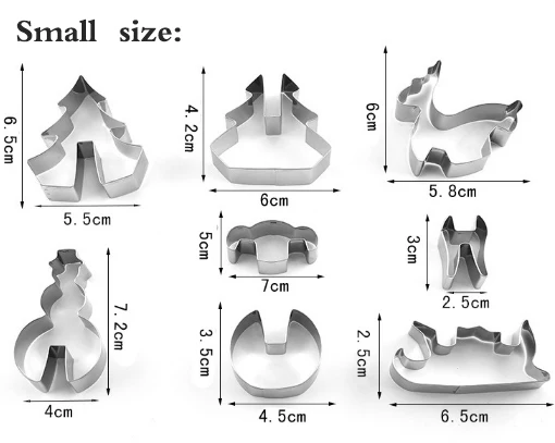 8 шт./компл. Нержавеющая сталь 3D для нарезки печенья в виде Рождество оригинальные формочки для печенья в виде пресс-форм для выпечки инструменты удобно для выпечки печенья инструмент LXX