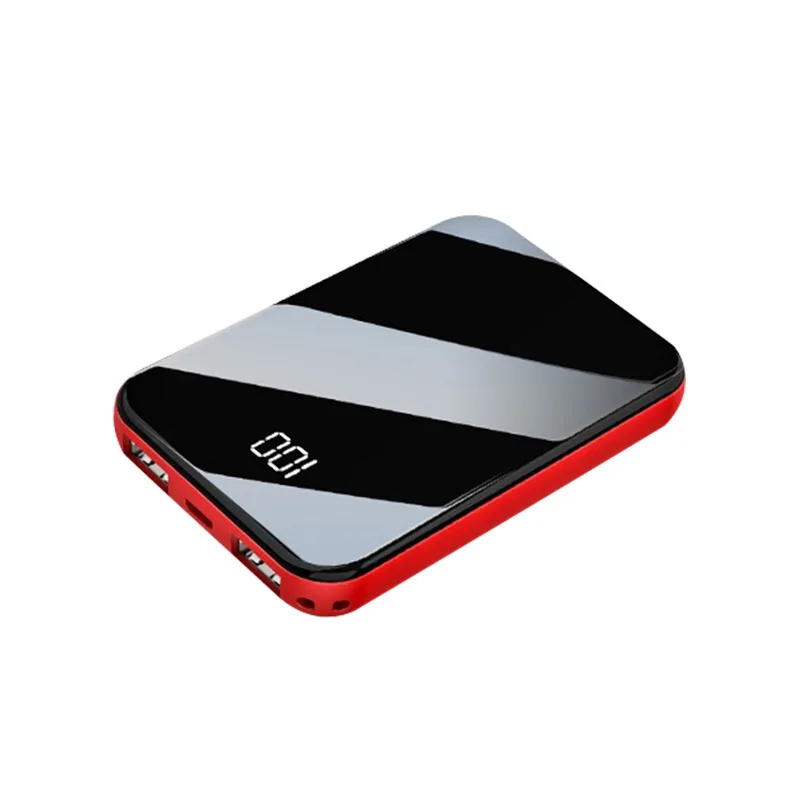 Mi ni power Bank, 10000 мА/ч, зарядное устройство, быстрое зарядное устройство, два порта usb, внешняя батарея, Poverbank, портативный, для iPhone 8, 11 X, Xiaomi mi, 8 - Цвет: Красный