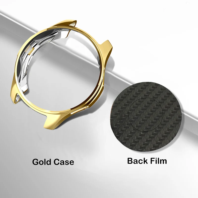 Gold Защитный чехол-пленка для samsung Galaxy Watch 46 мм 42 мм новейший высококачественный супер тонкий чехол для умных часов мягкая рамка для gear S3 - Цвет: Gold