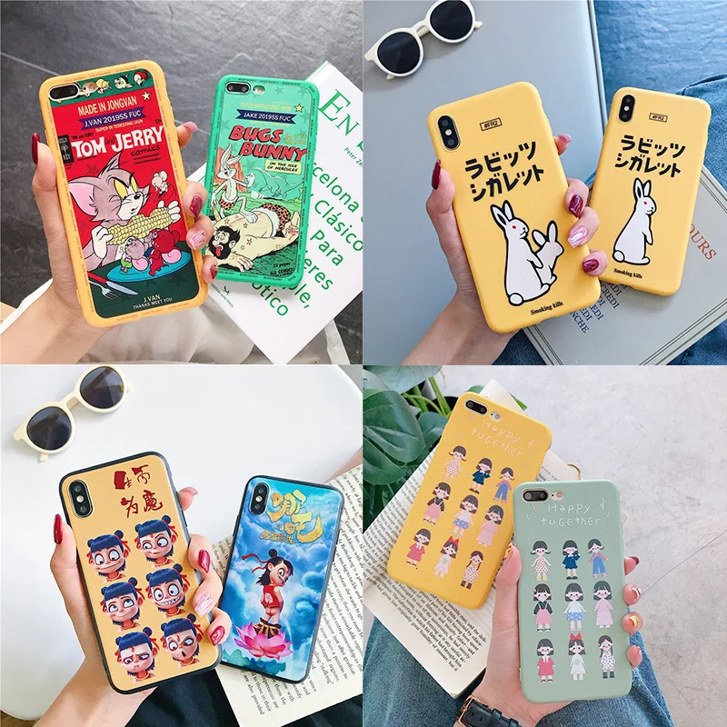 

New cartoon anime embossed mobile phone case for iPhone X XS XR XSMax 8 7 6 6S PluS soft shell anti-fall protection back cover