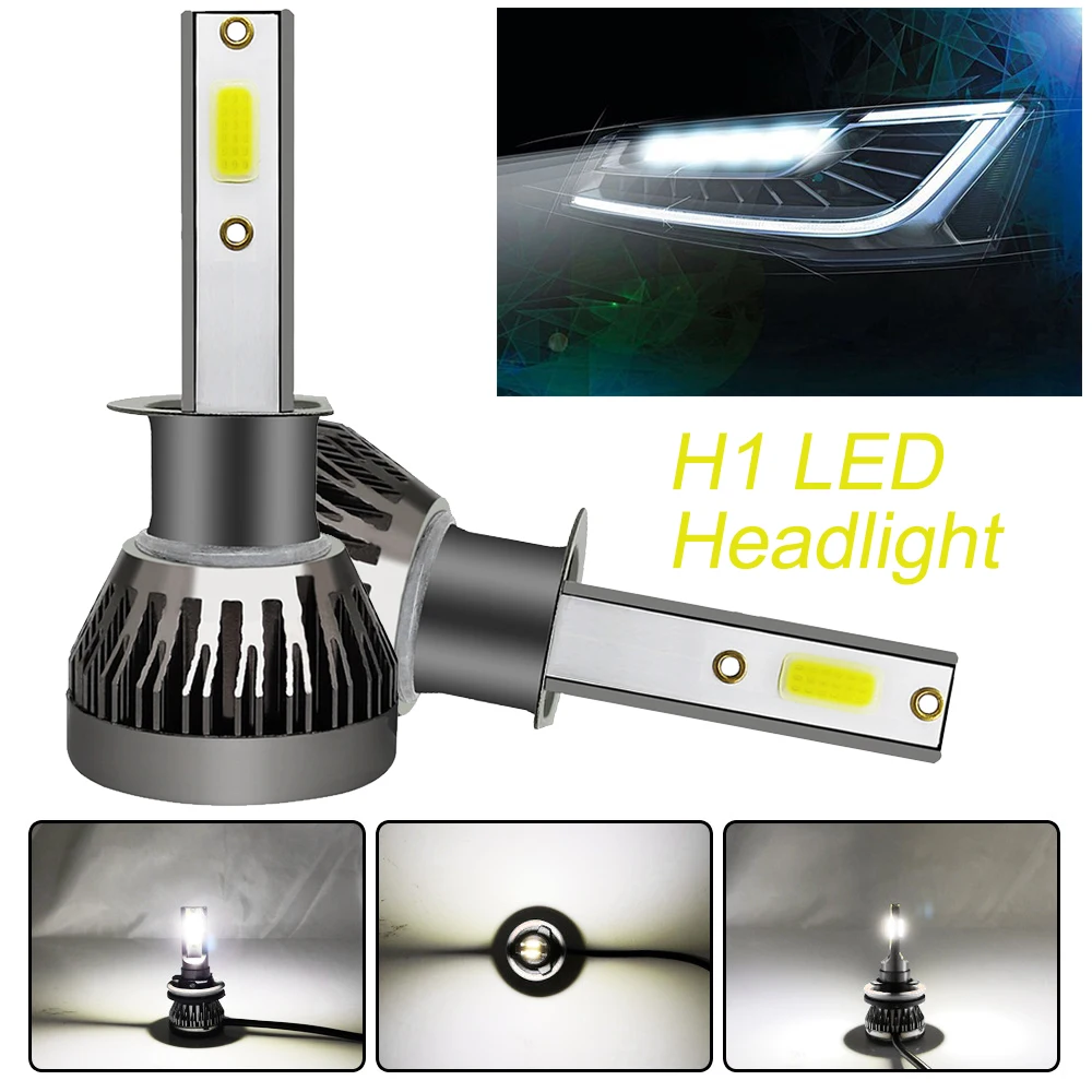2 шт. автомобиль лампы для передних фар H1 H4 HB2 9003 H7 H8 H9 H11 9005 HB3 H10 9006 HB4 9012 автомобиля светодиодный лампочка для налобного фонаря лампа 6000K белый