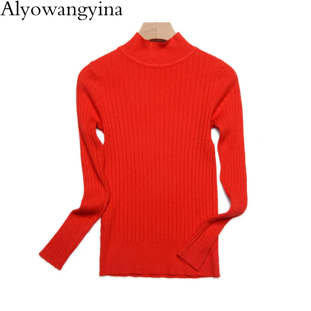 Alyowangyina, женский свитер, Осень-зима, кашемировый вязаный свитер, пуловер, Россия и Испания, толстый женский джемпер