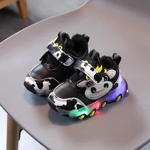 

Newest Boys Girls Animals Led Growing Shoes Light Casual Breathable Non-slip Tennis Sneakers Sport Children Shoes