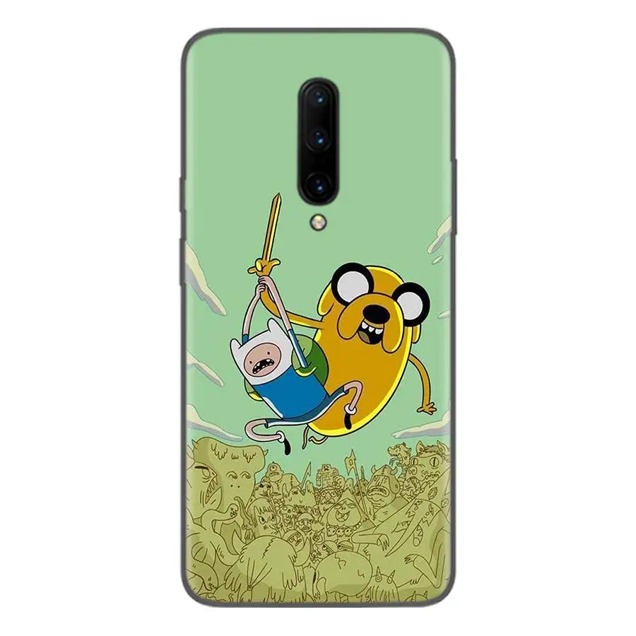 Adventure Time Finn Jake Black Case for Oneplus 7Pro 1+7 Pro 6 6T 5 5T 3 3T Art Gift Patterned Soft Phone Cover Coque - Цвет: BS296-1