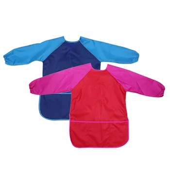 

Hot SV-2 Pack Waterproof Children's Drawing Blouse Children's Art Apron Machine Washable with 3 Spacious Pockets