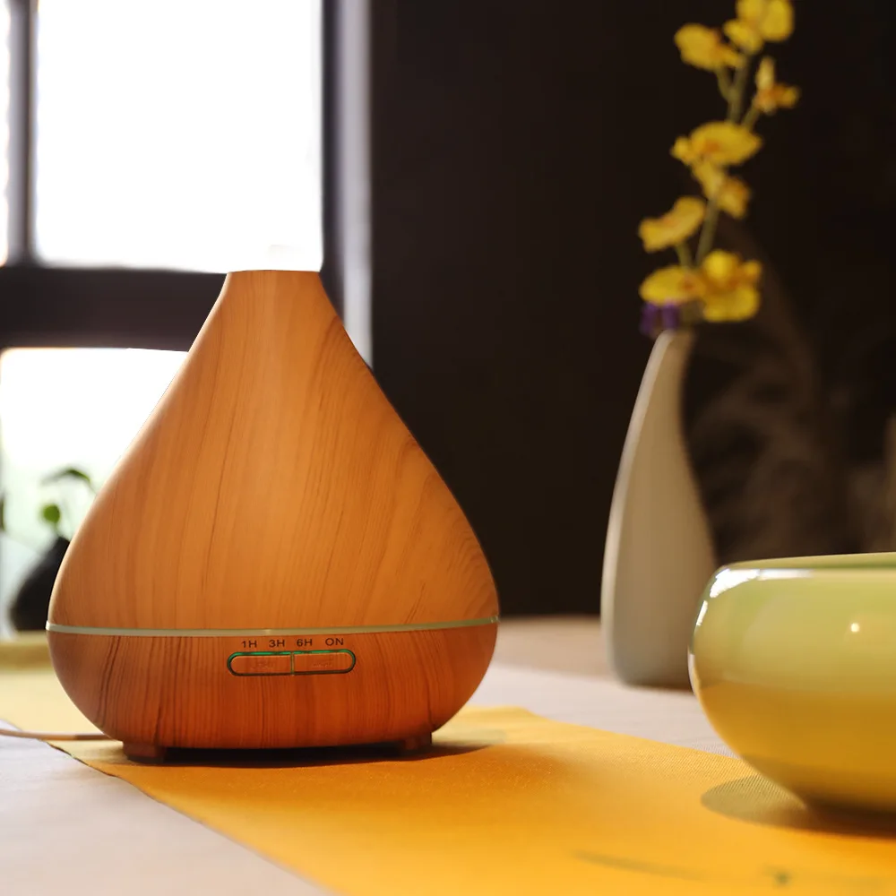 

Cross Border 400ml Sparge Humidifier Colorful Essential Oil Middle East Wood Grain Aroma Diffuser Household Ultrasonic Aroma Dif