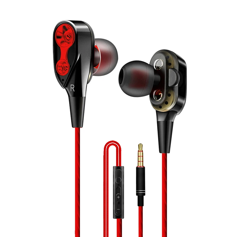 Earphone Headset Earbuds,Headphones Wired Magnetic Stereo Headphones in-Ear Super Bass Dual Drive Earphone For Huawei Samsung