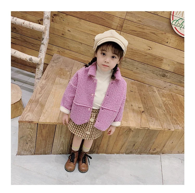 Модная детская одежда для девочек; сезон осень-зима; детские куртки для маленьких мальчиков; Верхняя одежда; куртка для девочек; пальто; флис для малышей - Цвет: purple coat 1pc