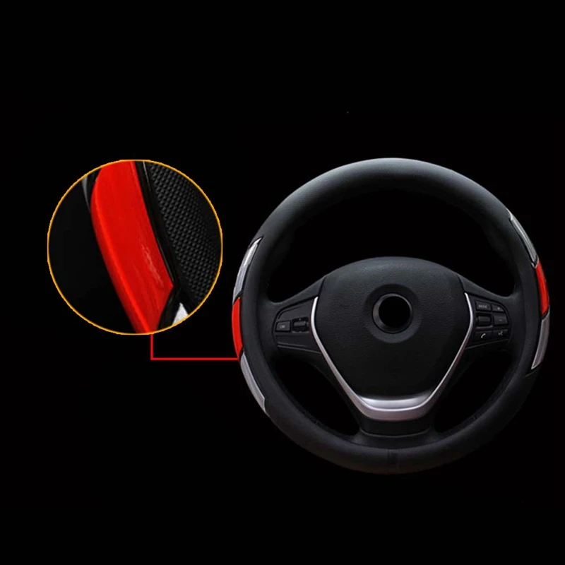 PU Leather Universal Car Steering-wheel Cover Car-styling Sport Auto Steering Wheel Covers Anti-Slip Automotive Accessories