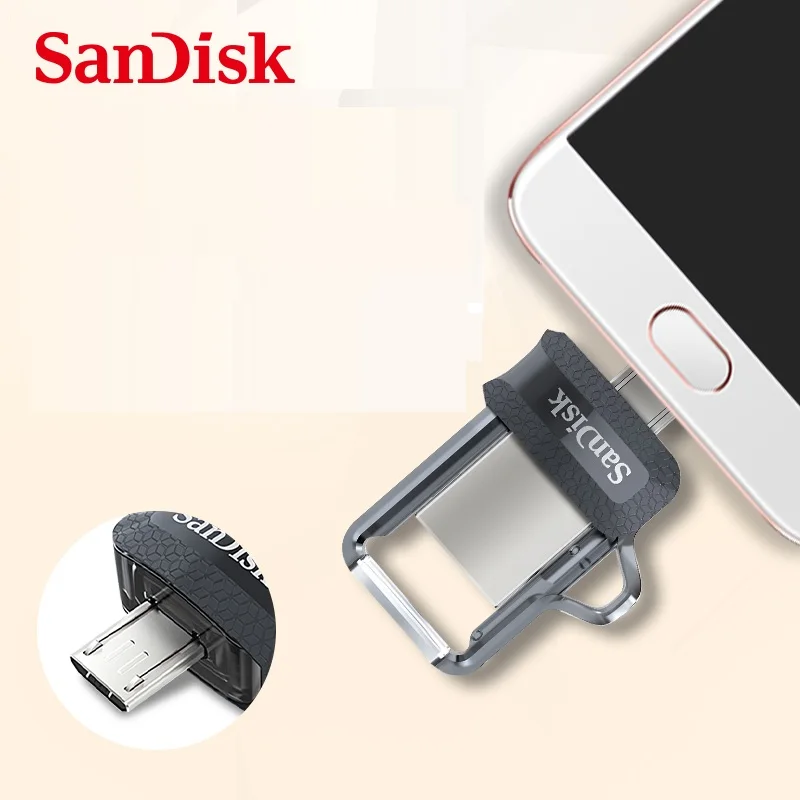 Оригинальный флеш накопитель sandisk sdd3 OTG Micro Usb 64 Гб U диск двойной USB карта памяти 3 1