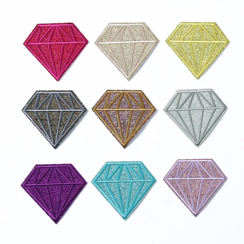 

50pcs/lot Embroidery Patches Diamond Backpack Women Clothing Handbag Decoration Accessories Diy Iron Heat Transfer Applique