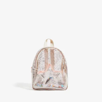 

New Summer Women's Jelly Bag Transparent Bag Small Backpack Colorful Sequin Star Backpack