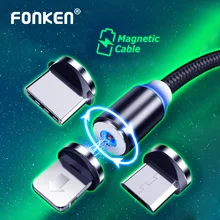 Магнитный кабель FONKEN Micro usb type-C кабель для Xiaomi Redmi Note 8 USB C Быстрая зарядка huawei Магнитный Шнур для IPhone Быстрый провод