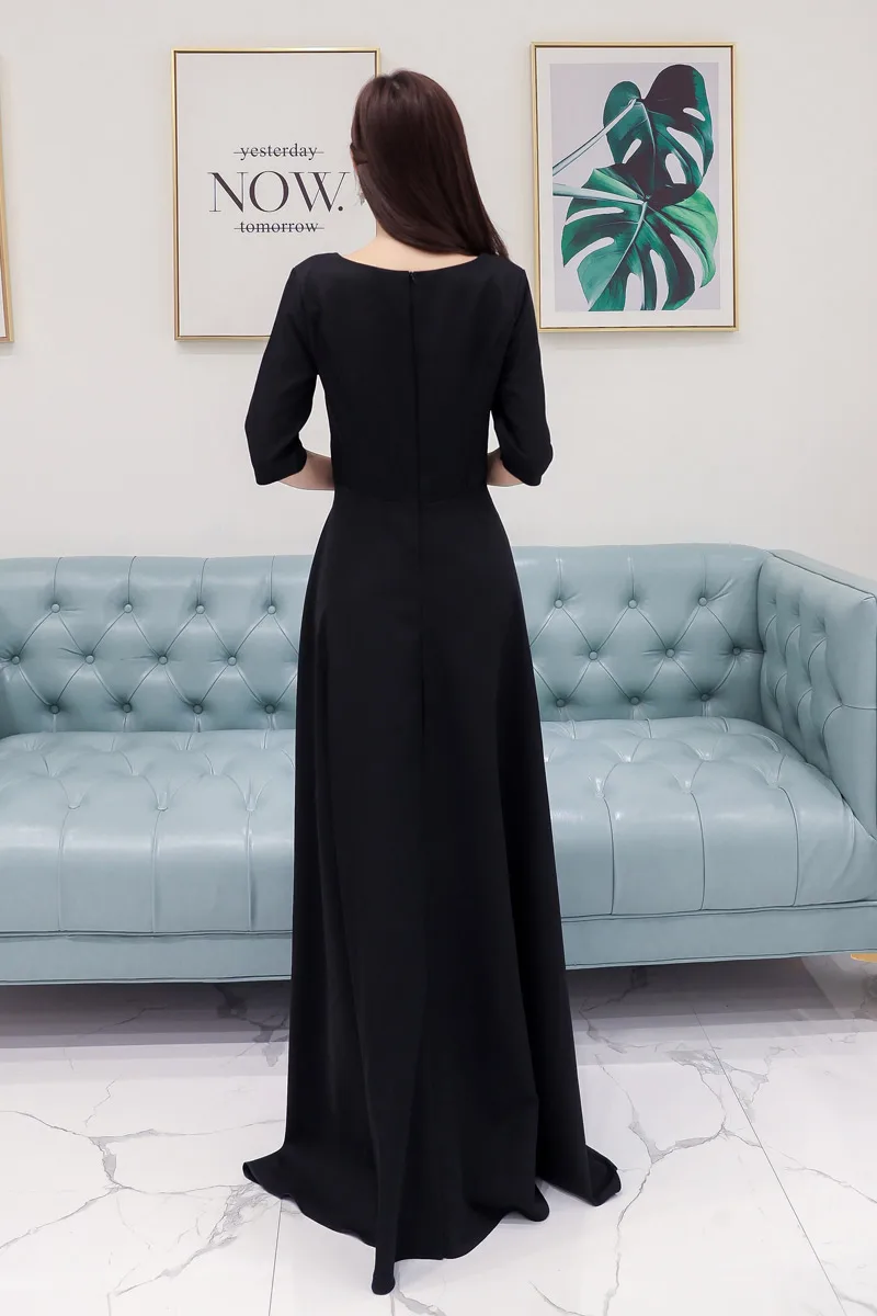 Большие размеры L~ 4XL Модное Элегантное трикотажное платье с v-образным вырезом и эластичным поясом для женщин, большие качели, длинные тонкие банкетные вечерние платья