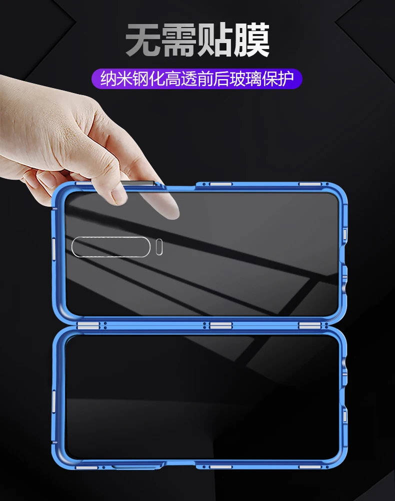 Двусторонний Магнитный поглощающий металлический чехол для Xiaomi Redmi Note 8T Redmi K30 Pro 360, полностью защитный чехол-накладка