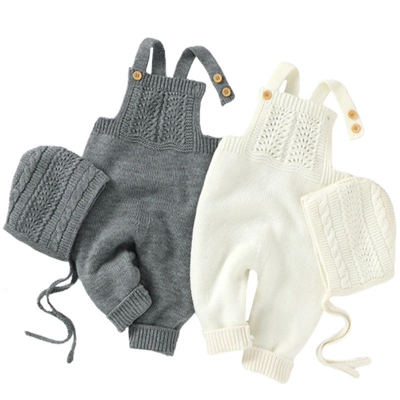 Autumn Baby Rompers Knitted Clothes Sleeveless Newborn Girl Jumpsuits