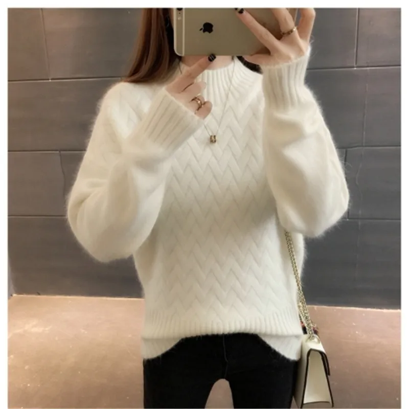 

Thick Warm Turtleneck Sweater Female 2019 Winter Long Sleeve Jumper Women Sweaters And Pullovers Pull Femme White Yellow