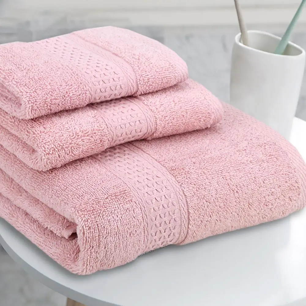 

3pcs a Set Soft Cotton Bath Towels For Adults Absorbent Terry Luxury Hand Bath Beach Face Sheet Women Basic Towels JWYYJ43