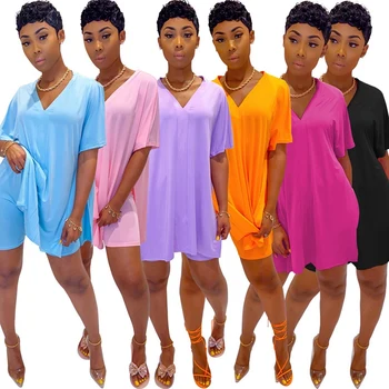 

Women Two Pieces Sets Tracksuits V-neck Loose Side Split T-shirt Shorts Skinny Leggings Pants Suit