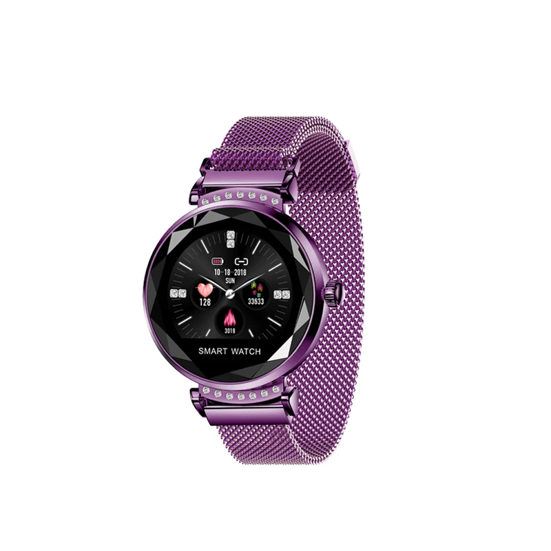 H2 purple GIAUSA KW10 женские умные часы, круглые, кровяное давление, пульсометр, спортивный трекер, IP68, умные часы, подключение, Android IOS - Цвет: H2 purple