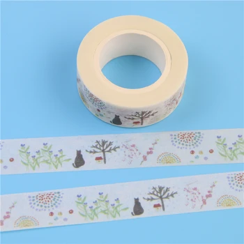 

1 Pcs Cats And Grass Cartoon Washi Paper Masking Tapes Diy Scrapbooking Decorative Stickers New stationery