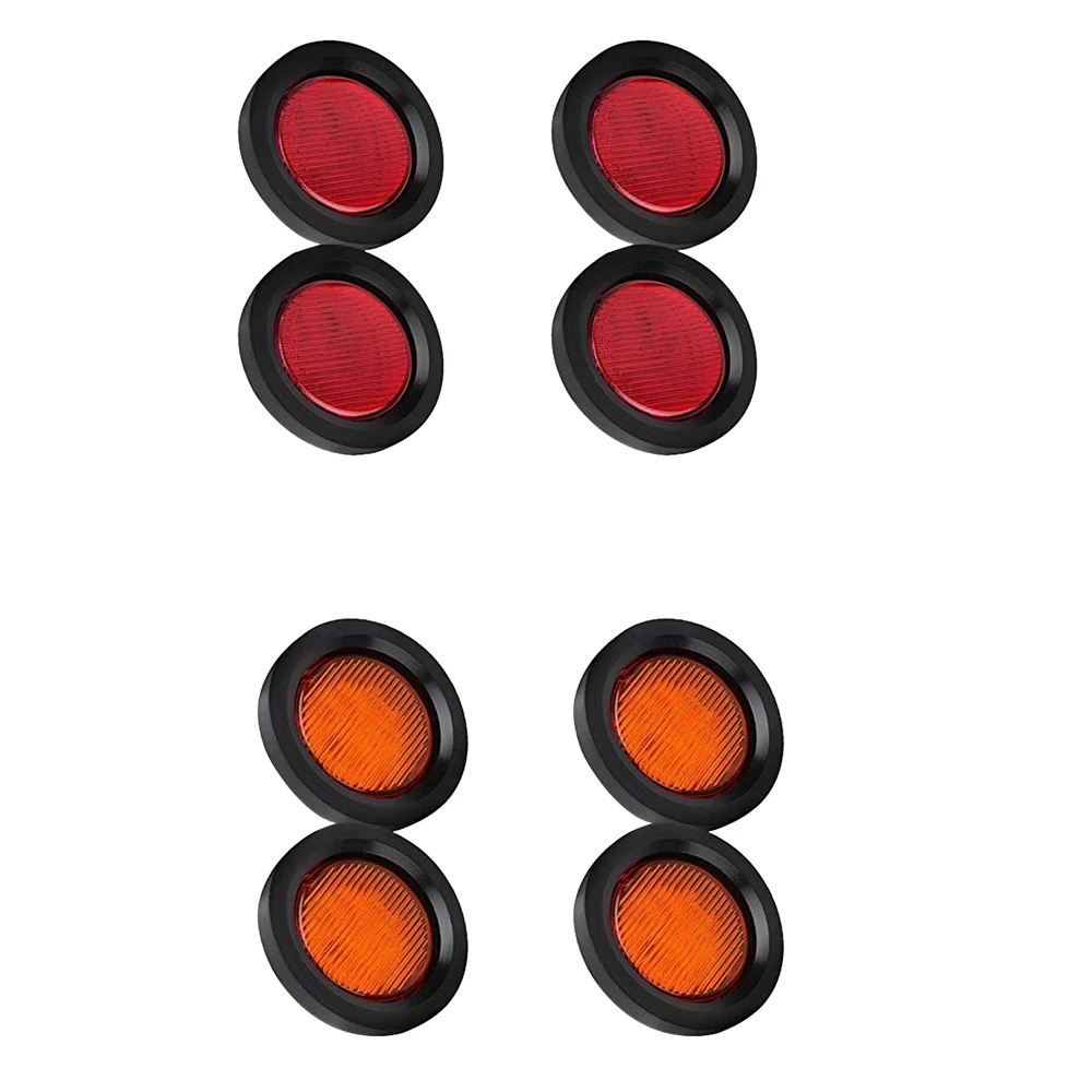 4 шт 24V 7LED Водонепроницаемый круглый прицеп боковые габаритные фонари спереди и сзади грузовики Габаритные огни лампы пуля красный высокое качество