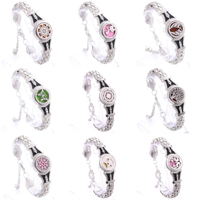

High quality Aroma Bracelet Adjustable Bangle Essential Oil Diffuser Perfume Aromatherapy Locket Chain style Bracelet