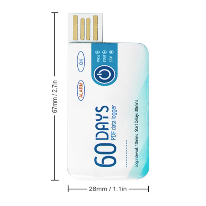 USB Регистратор температуры регистратор данных температуры одноразовый 60 дней записи 1000 отсчетов WWO66