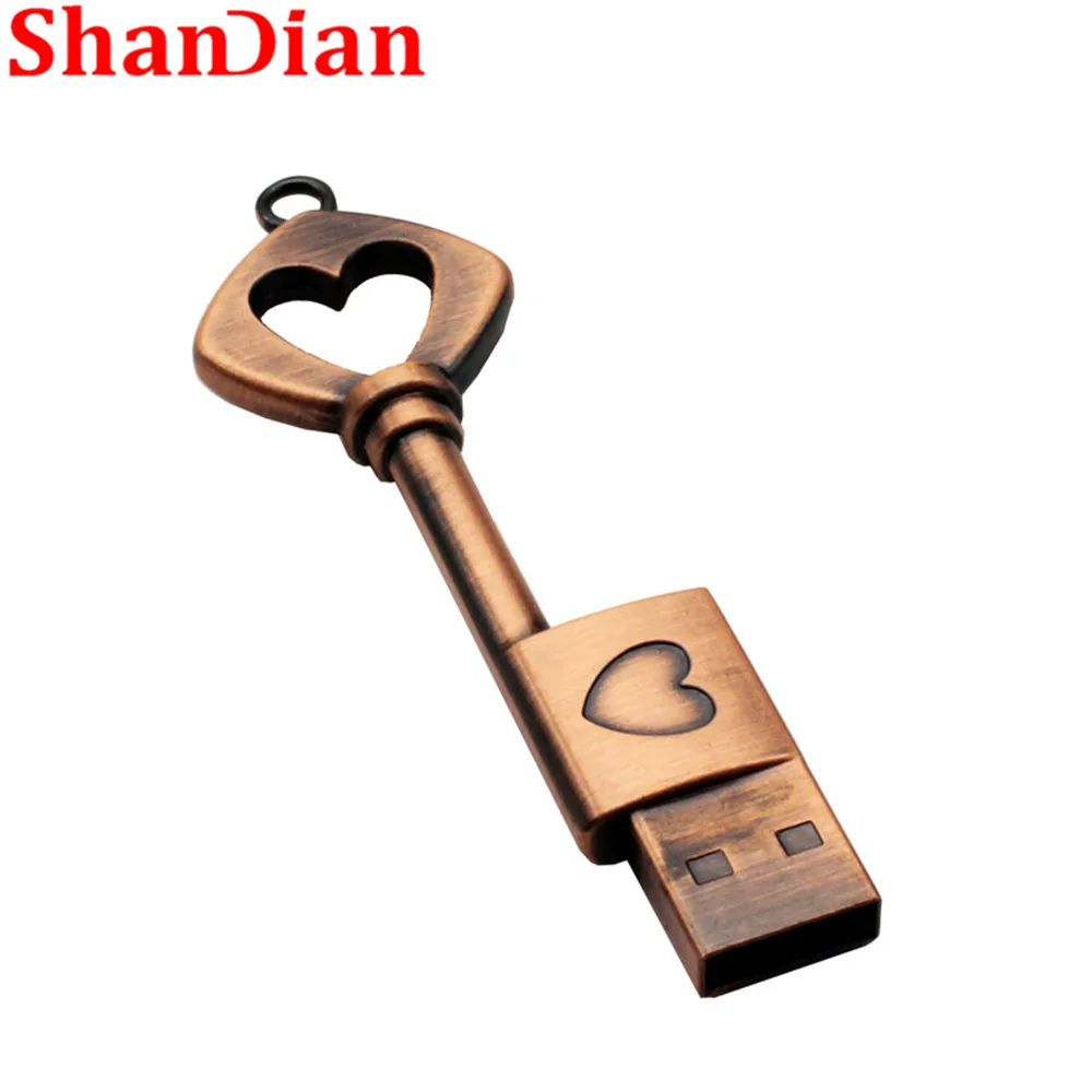 Металлический флеш накопитель SHANDIAN в виде сердца USB 128 4 ГБ 8 16 32 64 ГБ|pen drive memory stick|u