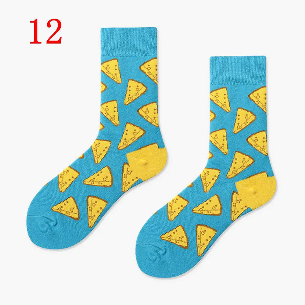 1 пара, хлопковые чулки десерт для еды носки креативные Носки с рисунком носки для детей с мультипликационным принтом пончики классная, с принтом носки хлопковые повседневные забавные носки для девочек - Цвет: A-12