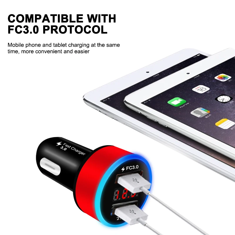30 Вт 3 А Быстрая зарядка 3,0 USB Автомобильное зарядное устройство для Xiaomi Mi huawei Supercharge SCP QC3.0 быстрая USB зарядка для автомобильного телефона