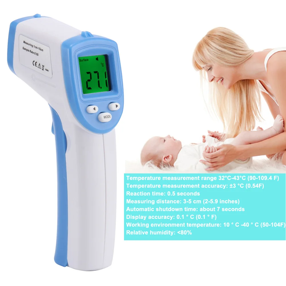 

Baby/Adults Digital LCD Infrared Thermometer Ear Forehead Non-Contact Body Thermometer C44