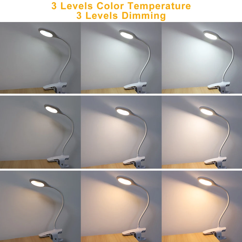 Затемняемая Светодиодная настольная лампа USB Перезаряжаемый Светодиодный