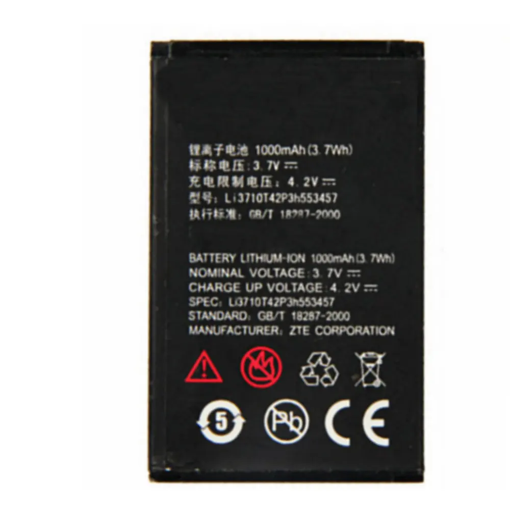 Li3710T42P3h553457 1000 мАч для ZTE S100 S189 C360 C361 N600 N606 C170 H520 V16 Высококачественная сменная