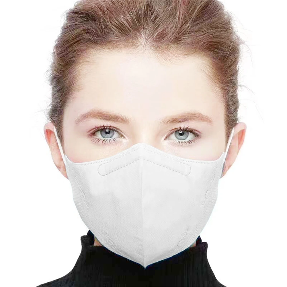 

5pcs/set KN95 Disposable Adult Folding Nonwoven Valved Dust Mask PM 2.5 Respirator Mouth Mask Anti-Virus Anti-fog Mask