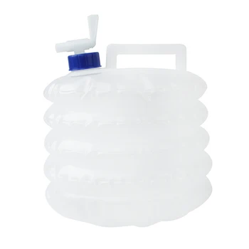 

5L Large Capacity Storage White With Tap Drinking Outdoor Collapsible Camping Portable Water Container PE Non Toxic Hiking