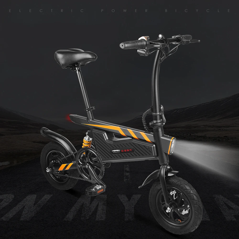  T18 Foldable Electric Bike 12 Inch Folding Power Assist Eletric Bicycle E-Bike 250W Motor and Dual 