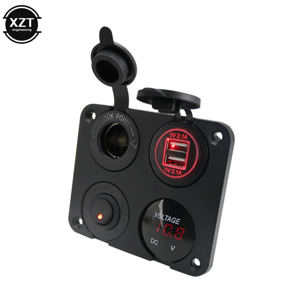 KIMISS USB Adattatore Per Caricabatteria Per Auto, DC 12V-24V LED Blu
