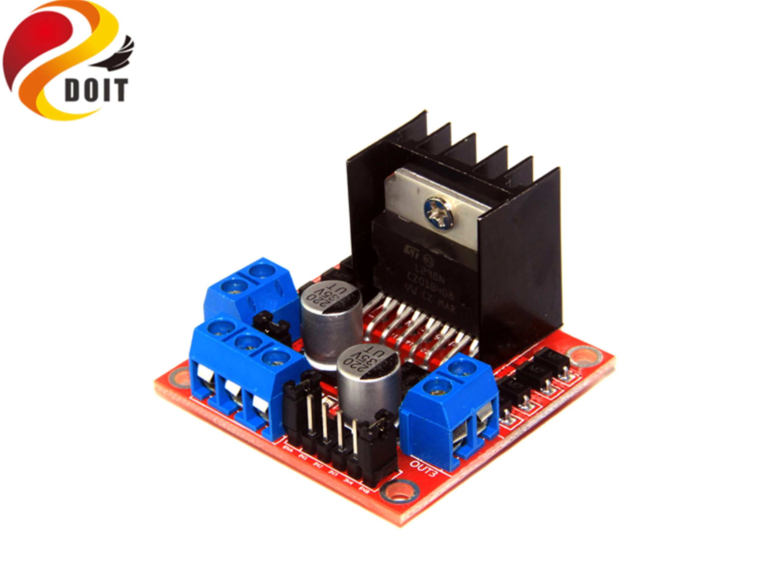 SZDOIT 2-way L298N Модуль платы привода двигателя DC шаговый двигатель RC робот шасси автомобиля часть для Arduino высокой мощности